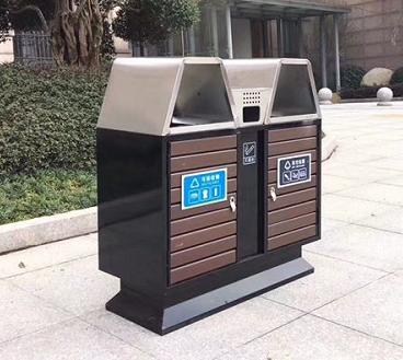 兩分類（lèi）不鏽鋼果皮箱